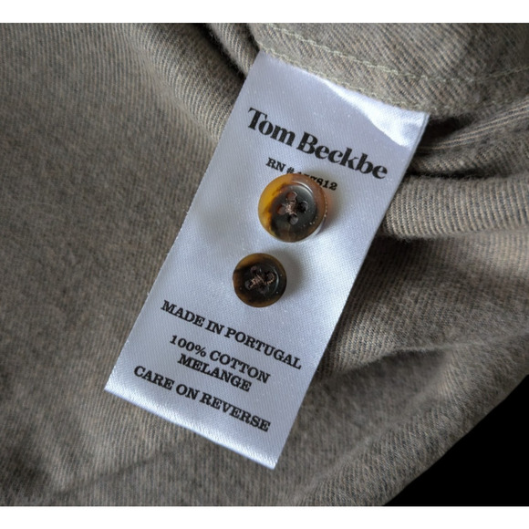 Tom Beckbe Brown Brushed Cotton Twill Shirt XXL Button Up Classic Staple Preppy - Picture 4 of 10